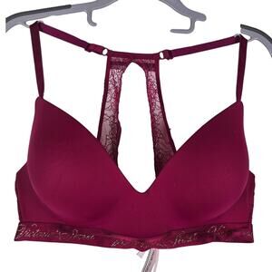Victoria's Secret T-Shirt Lightly Lined Wireless Lace Razorback Women's Bra 38C